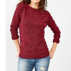 Gap- Pullover Marled, Red/ Black,  Front Pockets, Wool Blend, Super Soft…